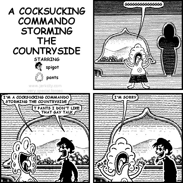 A COCKSUCKING COMMANDO STORMING THE COUNTRYSIDE
