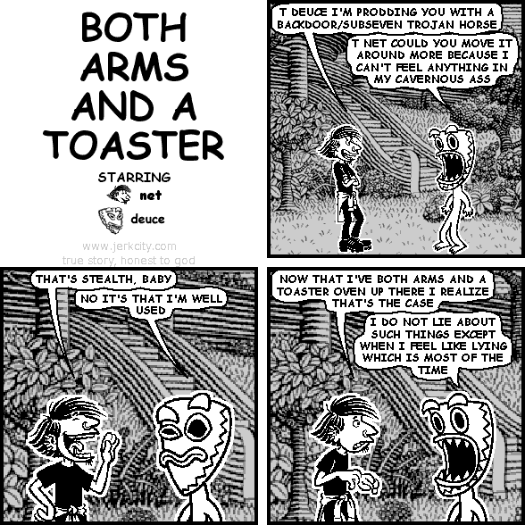 BOTH ARMS AND A TOASTER OVEN
