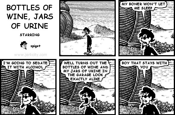 BOTTLES OF WINE, JARS OF URINE